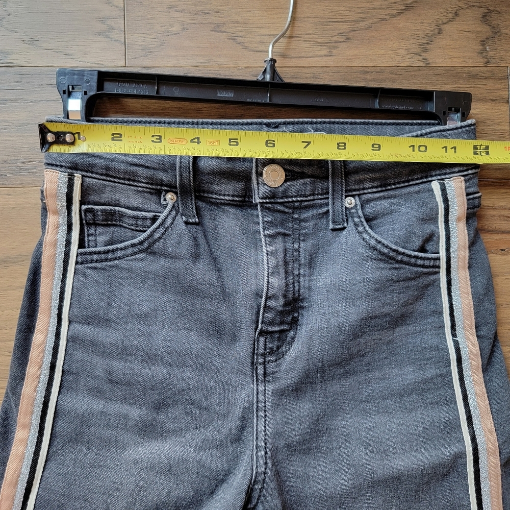 Topshop Moto Jamie Black Wash Side Stripe High Rise Jeans size 26 - Picture 8 of 13